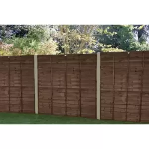 Image of Forest Garden Pressure Treated Brown Pressure Treated Closeboard Fence Panel 6' x 5'6" (3 Pack) Timber