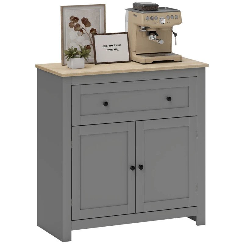 Image of HOMCOM HOMCOM Sideboard Storage Cabinet with Adjustable Shelf, Drawer in Grey Grey One Size Unisex 5063603135659