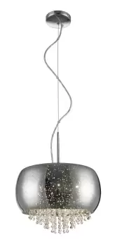 Image of Luna 3 Light Chrome Crystal Pendant Ceiling Light