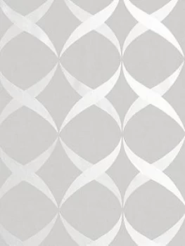 Image of Arthouse Metallic Ogee Silver Wallpaper