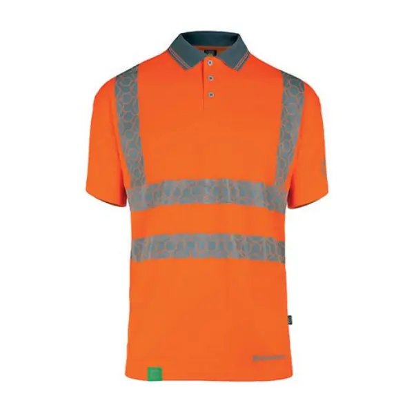 Image of Beeswift Envirowear Beeswift Envirowear High Visibility Short Sleeve Polo Shirt Orange 3XL EWCPKSSOR3XL