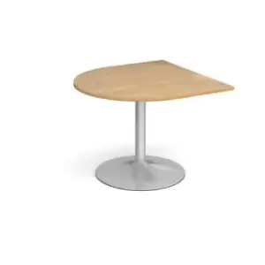 Image of Trumpet base radial extension table 1000mm x 1000mm - silver base, oak top