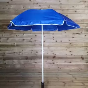 Image of Redwood Leisure - 140cm Dia Blue Fabric Cover Beach Garden Parasol Umbrella Adj Height to 1.6m