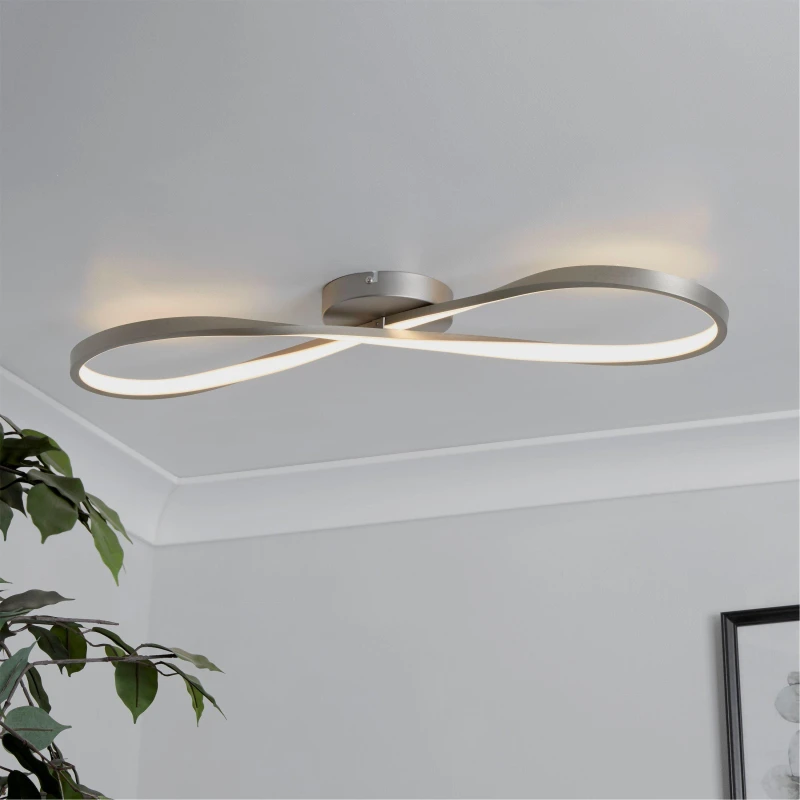 Image of Lighting Collection LED Flush Ceiling Light Grey unisex One Size