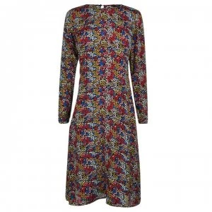 Image of SET Floral Pattern Dress - Black Red 0993