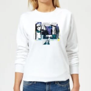 Image of Marvel Knights Jessica Jones Comic Panels Womens Sweatshirt - White - S