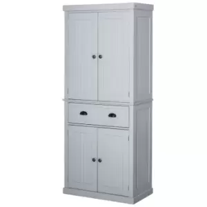 Image of Homcom Freestanding Tall Kitchen Pantry Storage Cupboard With Drawers Adjustable Shelving Grey