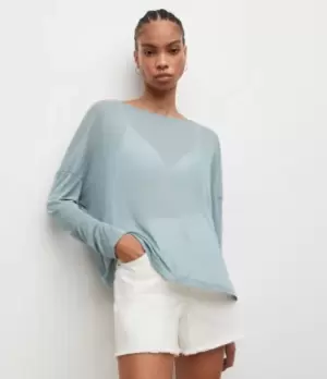 Image of AllSaints Womens Francesco Rita T-Shirt, Dusk Blue, Size: L