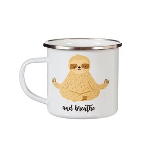 Image of Sass & Belle Yoga Sloth Enamel Mug