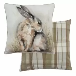 Image of Watercolour Hare Cushion Multicolour