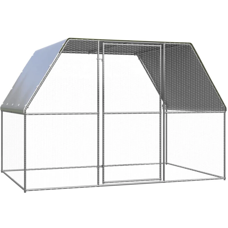 Image of VIDAXL Outdoor Chicken Cage 3x2x2 m Galvanised Steel Vidaxl 8720286359631