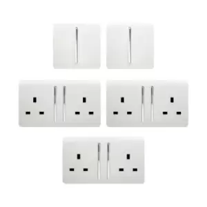 Image of Trendi Lounge Starter Lightswitch And Socket Kit - White