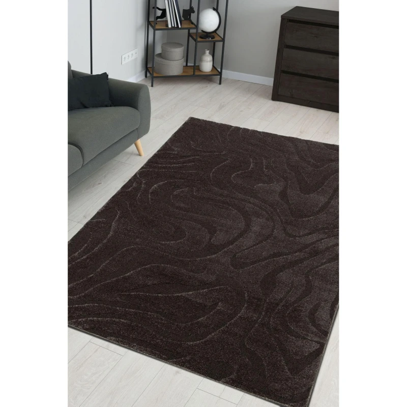 Image of Homemaker Reef Ripple Rug Black Berber Rugs 160x230cm Black 40484103165