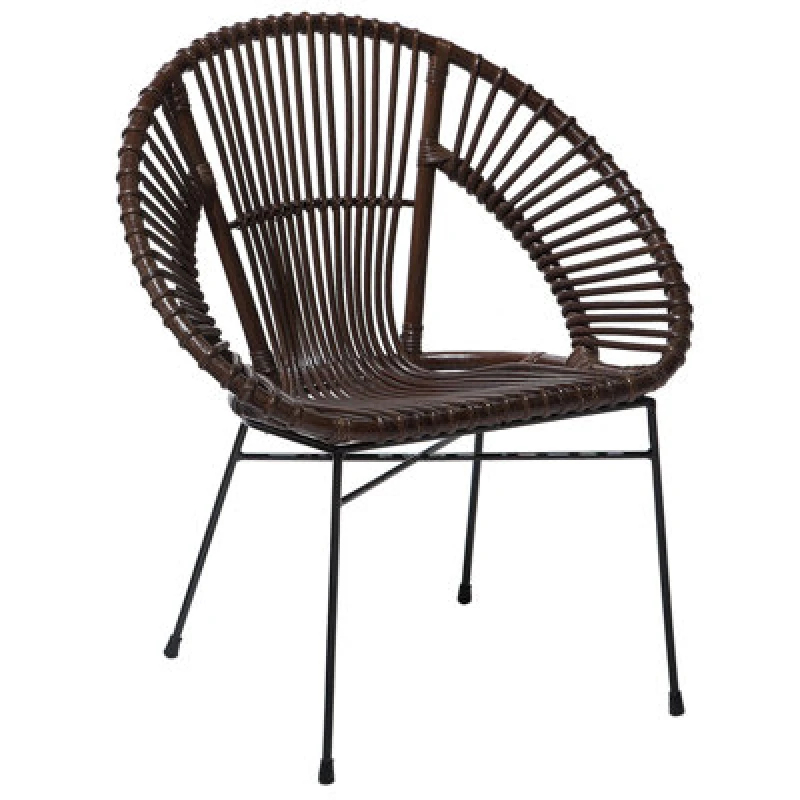 Image of Beliani Dining Chair Sarita Rattan Dark Brown