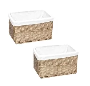 Image of Set Of 2 Big Huge Deep Fireplace Log Storage Baskets 39 x 27 x 23cm