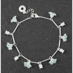Image of Forever Petals Dainty Flowers Bracelet Mint