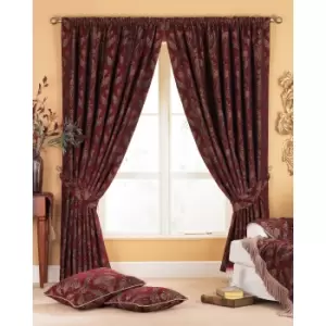 Image of Riva Home Shiraz Pencil Pleat Curtains (66x90 (168x229cm)) (Burgundy)