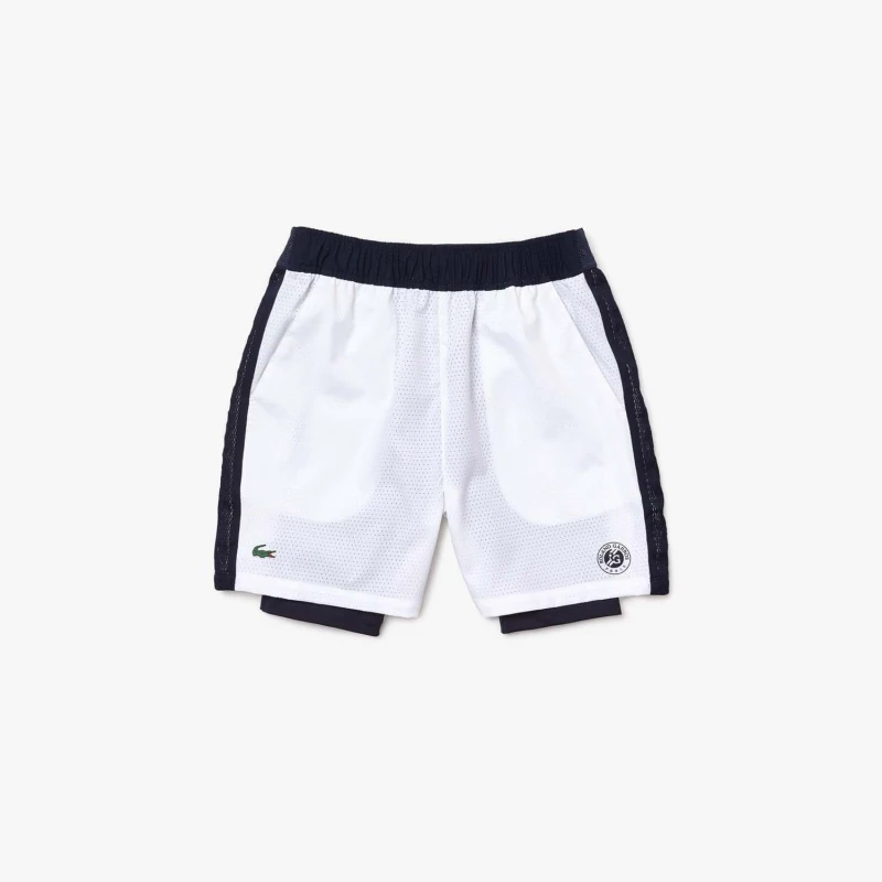 Image of Lacoste Roland Garros Breathable Light Shorts - White White XS