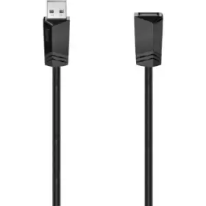 Image of Hama USB cable USB 2.0 USB-A socket, USB-A plug 1.50 m Black 00200619