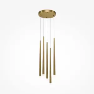 Image of Maytoni Cascade Modern 5 Light Cluster Pendant Ceiling Light Brass Integrated LED 4000K