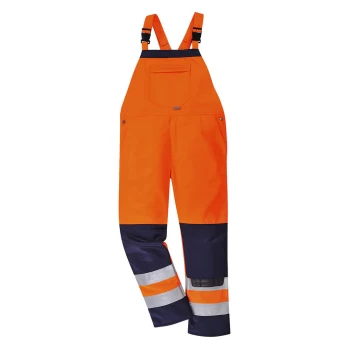Image of Portwest Girona Hi Vis Bib and Brace Orange / Navy L