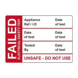 Image of Spectrum Industrial Fail Test Label - 50 Roll Sav (50 X 35MM)