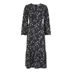 Image of Yumi Black Pebble Print Midi Dress - Black