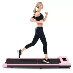 Image of Space Saving Motorised Treadmill Walking Machine with LCD Display Pink