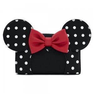 Image of Loungefly Disney Minnie Mouse Blk/Wht Polka Dot Wallet