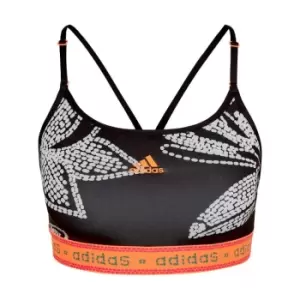 Image of adidas FARM Rio Light-Support Bra (Plus Size) Womens - Black / App Signal Orange