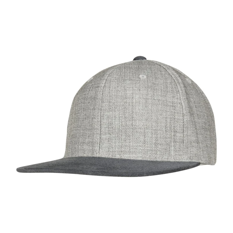 Image of Flexfit by Yupoong Mens Melange Velour Snapback Cap in Light Grey Light Grey Male One Size