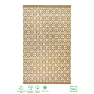 Image of Relay Recycled Cotton Starburst Rug Mustard 160X230Cm