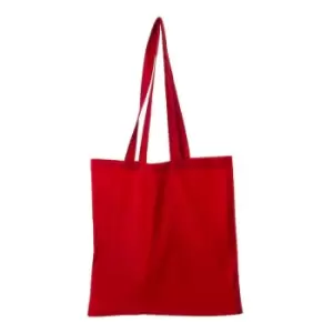 Image of Cotton Long Handle Tote Bag (One Size) (Red) - Red - United Bag Store