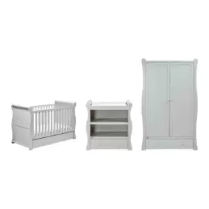 Image of East Coast Nursery Nebraksa Sleigh Cotbed 3 Piece Roomset (cotbed Dresser Wardrobe) - Grey