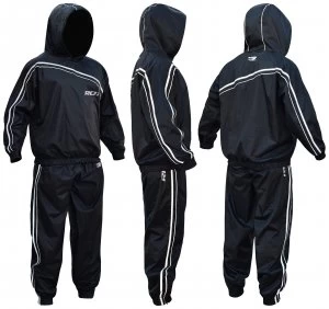 Image of RDX Nylon Medium Sauna Sweat Suit - Black.