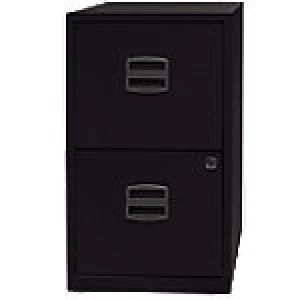 Image of Bisley Filing Cabinet 2 Drawers Black 413 x 400 x 672 mm