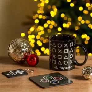 Image of PlayStation Mug, Coaster and Keychain Set Blue