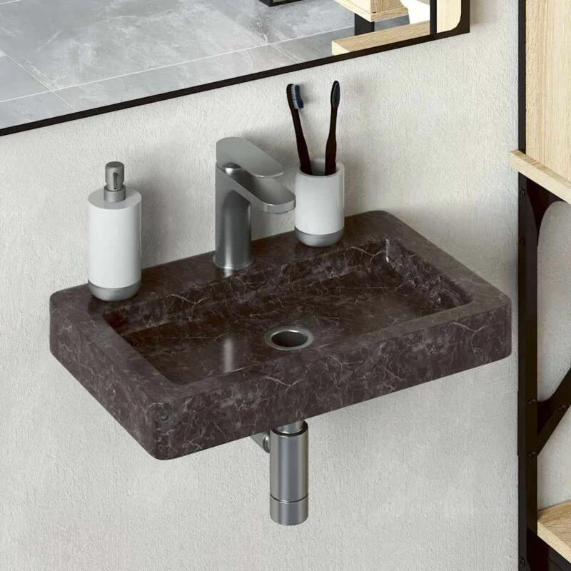 Image of VIDAXL Sink Black 38x24x6.5cm Marble Vidaxl 8720286300985