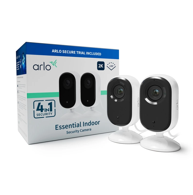 Image of ARLO Essential 2K Quad HD WiFi Security Camera - 2 Cameras, White 193108146494