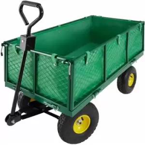Image of Tectake - Garden trolley with inner lining max. 550kg - garden cart, beach trolley, trolley cart - green