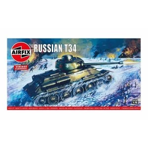 Image of Russian T34 1:76 Vintage Classic Military Air Fix Model Kit
