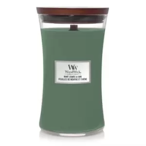 Image of Woodwick Mint Leaves & Oak Scented Candle 609.5g