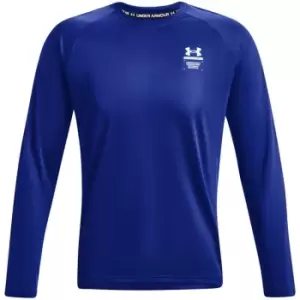 Image of Under Armour Armour Armourprint Long Sleeve Top Mens - Blue