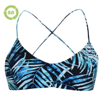 Image of SoulCal Tie Back Bikini Top - Black Palm Prnt