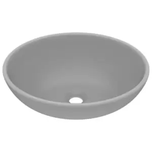 Image of VidaXL Luxury Ceramic Basin Oval-shaped - Matt Light Grey