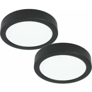 Image of Loops - 2 pack Wall / Ceiling Light Black 160mm Round Surface Mounted 10.5W LED 4000K