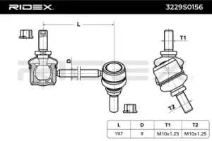 Image of RIDEX Anti-roll bar link HYUNDAI 3229S0156 548401C000,548401C100