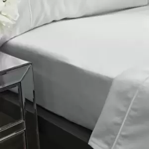 Image of Bianca Luxury 100% Cotton Sateen 800 Thread Count Fitted Sheet, Silver, King