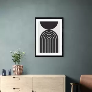 Image of East End Prints Abstract Rainbow Circle Print Black