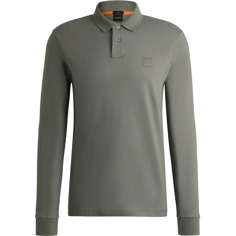 Image of Boss Mens Passerby Premium Cotton Polo Shirt Grey 076 male XL